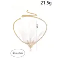 Vintage Feder Strass Haarschmuck Gatsby Party Haarband goldene Kette Kopfschmuck Damen - Gold (Perlenanhänger)