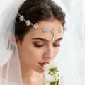 Wunderschöne Braut Strass Stirnkette Hochzeit Haarschmuck Kristall Kopfschmuck Damen - Blume