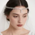 Elegante Strass Stirnkette Braut Kopfschmuck Kristall Tropfen Haarschmuck Hochzeit - Wassertropfen