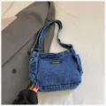 Casual Τσάντα Ώμου Denim Ευέλικτη Καθημερινή Crossbody Τσάντα Μοντέρνα Μπλε Τσάντα - Πλυμένο Σκούρο Μπλε (Χωρίς Μενταγιόν)