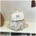 Zaino in tela casual con grazioso motivo a fiocco per donne nella vita quotidiana. - senza ciondolo / Khaki chiaro