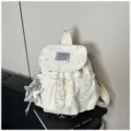 Mellgelber Mini Rucksack, süßer Sternen-Print Korean Ins Stil süße lässige kleine Schultasche - Ohne Anhänger / Weiß
