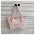 Rosa Sternenprint Tote Tasche mit Beutel, vielseitige Damen Schultertasche Handtasche. - Ohne Anhänger / Rosa
