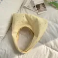 Κίτρινη τσάντα dumpling από καμβά με μοτίβο αστεριών, καθημερινή τσάντα ώμου με φερμουάρ. - Κίτρινο