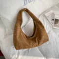 Καφέ καμβάς hobo τσάντα με ασημένια αστέρια γυναικεία τσάντα ώμου casual καθημερινή. - Καφέ