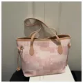 Rosa gemusterte Damen Tote Bag modische lässige Umhängetasche trendige Beuteltasche neu - Ohne Anhänger / Rosa