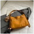 Women fashion casual vintage tote bag, stylish brown single shoulder crossbody bag for daily. - Style With Charm / Yellow Brown
