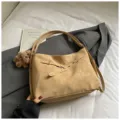 Retro casual khaki shoulder crossbody tote bag for women daily fashion style handbag - Style With Charm / Khaki