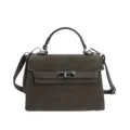 Sac à main bandoulière texturé gris élégant pour femme sac porté épaule mode - Sans Pendentif / Vert