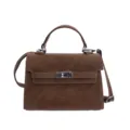 Sac à bandoulière marron style Kelly pour femme, élégant sac à main tendance chic. - Sans Pendentif / Marron