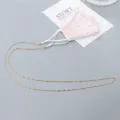 Gouden metalen mondkapjes ketting met kanten gezichtsmasker stijlvol brilkoord accessoire - Bamboe schakelketting / 70CM Pakket