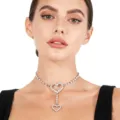 Strass Herz Choker Halskette für Damen elegante Kristall Anhänger Schmuck Hauptbild Anzeige. - Herzanhänger