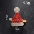 Weihnachten Strass Haarnadel roter Hut glitzernder Kristall Haarklammer Party Kopfbedeckung - Weihnachtsmütze