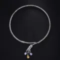 Glitzernde Strass Blatt Choker Halskette, luxuriöser eleganter Kristallschmuck für Abendkleid. - Choker-Halskette / Gold