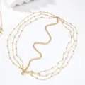 Multi-layer gold rhinestone head chain bohemian wedding forehead chain bridal hair jewelry - Waterdrop Style / Gold