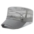 Cappello piatto da uomo in mesh traspirante estivo estivo solare grigio casual - Regolabile / Grigio chiaro