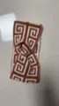 Retro knitted cross headband geometric pattern elegant hair hoop brown white chic accessory - Caramel + White
