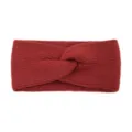 Bandeau tricoté rouge croisé pour femme, chauffe-oreilles chaud et accessoire cheveux doux. - Bordeaux
