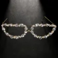 Rhinestone decorative glasses frames sparkling crystal party fashion eyewear accessories - Gold
