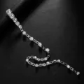 Cadena de pelo con borla de diamantes de imitacion elegante accesorio cola de caballo - Plateado