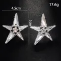 Boucles d'oreilles cristal pentagramme double strass étoile bijoux mode style banquet - Boucles d'oreilles / Dorure