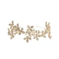Goldene Blumen Strass Haarreif Elegante Hochzeit Haarschmuck Braut Krone Tiara Diadem - Blumenform / Gold