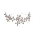 Silber Strass Blumen Haarreif Variante, eleganter Kristall Braut Haarschmuck für Damen. - Blumenform / Silber