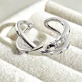 Silver snake open ring with blue crystals, stylish animal wrap ring for women, stacking jewelry. - Blue Crystal Snake Style (JZ0837A)