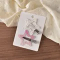 Detailansicht süßer sternförmiger Haarklammern mit Blumen- und Rosa-Harz-Design, niedlich. - Großer Stern Nahtlose Haarklammer (31#) / 2 Stück/Set / Rosa