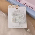 ALLINE Cute Puppy Acrylic Hair Clips Sweet Girl Cartoon Side Bangs Duckbill Hairpin Accessories - Style 5 Blue Oval Rhinestone