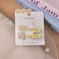 Cute puppy acrylic hair clips set, yellow wavy duckbill clip for sweet girls daily hair styling. - Style 15 Yellow Wavy Bow knot