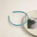 Fine serre-tête en satin bleu turquoise, élégant bandeau unicolore pour les femmes. - Bleu foncé