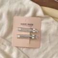 Set di due fermagli per capelli in acetato da 4.7cm, forcine eleganti per lo styling. - 2 Pezzi/Set / Argento Trasparente