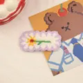 Cute crochet daisy hair clip for women and girls, sweet floral hairpin sweet hair accessories. - Purple Sunflower