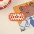 Cute crochet cherry hair clip, sweet knit side clip for sweet girls and kids daily wear style. - Orange Small Cherry