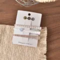 Set di mollette per capelli con bottoni autunnali, clip a becco d'anatra a quadri e pois dolci. - Fermaglio a Becco d'Anatra Piatto e Lunga Serie Rosa (FJ911)