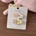 Cute puppy acrylic hair clip detail shot, featuring sweet bows and a lovely cartoon dog design. - Style 25 Yellow Oval Duckling Clip