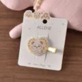 ALLINE pince à cheveux chiot mignon en acrylique avec strass, accessoire cheveux cartoon. - Style 28 Pince Sans Trace Grand Cœur Jaune / 1 Pièce/Paquet