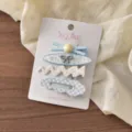 Süßes Blumen Haarklammer Set im Dopamin Stil für Damen und Mädchen, perfekt für den Alltag. - Blauer Ovaler Schleifenstil / 4er-Set