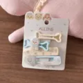 Cute puppy acrylic duckbill hair clips set for women, sweet cartoon bone hair accessories - Style 8 Blue Hollow Bone Puppy