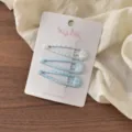 Süße florale Dopamin Haarklammer Set, blaue Karo Haarspangen für Damen und Pony Accessoires ideal. - 3BB-Clip-Stil (15#) / 3er-Set / Blau