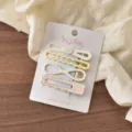ALLINE Fruehling suesse Blumen Haarklammer Set, bunte Dopamin Haarschmuck Accessoires. - Gelber Figur-8 Fein Karostil / 4er-Set