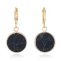 European minimalist retro natural stone drop earrings, elegant black marble pattern. - Marble Texture (9)