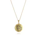 Collar de medallon redondo dorado vintage para mujeres, elegante cadena de clavicula con foto retro. - Estilo Redondo (NE0279) / Redondo Dorado