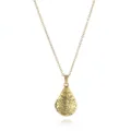 Collar con colgante de medallón de lágrima de oro vintage con grabado floral mujer. - Estilo Gota de Agua (NE0279) / Estilo de Cuentas de Gota de Agua