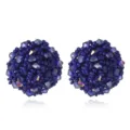 Boucles d'oreilles sphériques en perles de cristal bleu foncé, vue détaillée. - Couleur 10 (EA0926)