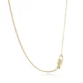 Collana con lucchetto iniziale placcata in oro con ciondolo lettera B in zircone e chiave. - Oro B