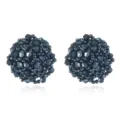 Boucles d'oreilles boules en perles de cristal noir, design geometrique elegant pour femmes. - Couleur 12 (EA0926)