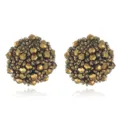 Boucles d'oreilles puces rondes en perles bronze pour robe, bijoux en cristal géométrique. - Couleur 11 (EA0926)