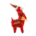 Rode pluche alpaca kerstfiguur met feestelijke rode muts en sjaal voor thuisdecoratie - 35cm / Rood